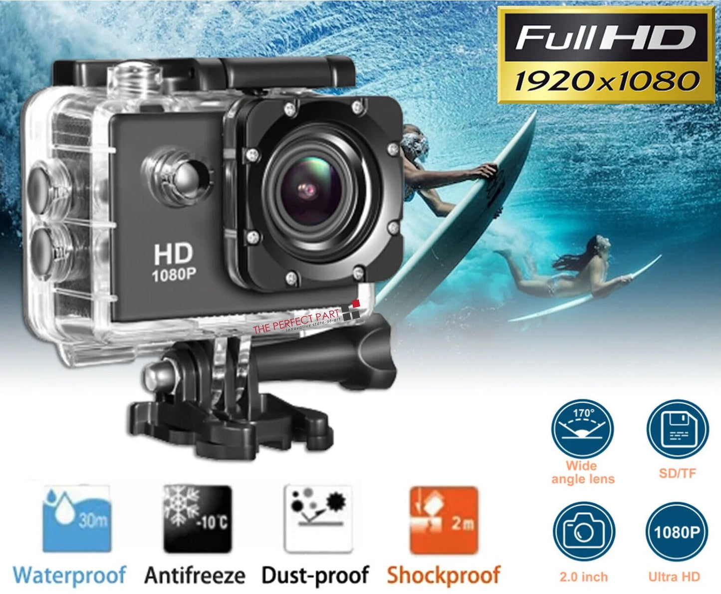 4K Action Sport Waterproof Camera 20 MP Recorder HD 1080P Camcorder Video 170°