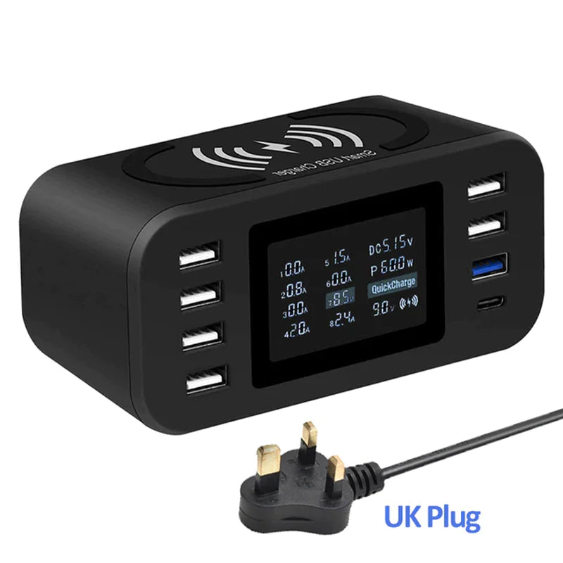 Ultra-Fast Qi Wireless Charger 60W - Quick Charge 3.0 Station for Samsung S9, S8, Mi, Nexus, LG, Sony, Moto, Nokia