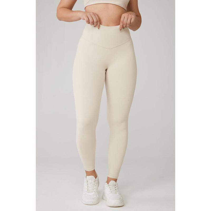 Hugcurve No Front Seam High Waisted Workout Leggings for Women Buttery Soft Yoga Pants Gym Athletic Tights - 25''