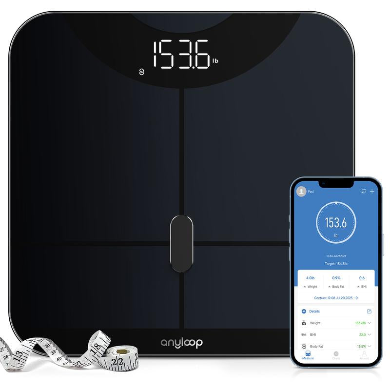 Smart Bathroom Scale for Body Weight and Fat Percentage, Digital Scale with BMI, Body Fat, Muscle Mass 13-Measurement, Body Weight Scale Data Sync with APP, Trend Tracking Weight Watchers Scale 400Lb, Healthcare Weight Scale