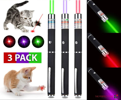 3 Packs 900Mile Laser Pointer Pen Green Blue Red Light Visible Beam Lazer