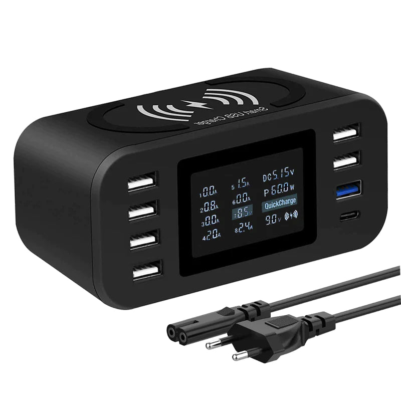 Ultra-Fast Qi Wireless Charger 60W - Quick Charge 3.0 Station for Samsung S9, S8, Mi, Nexus, LG, Sony, Moto, Nokia