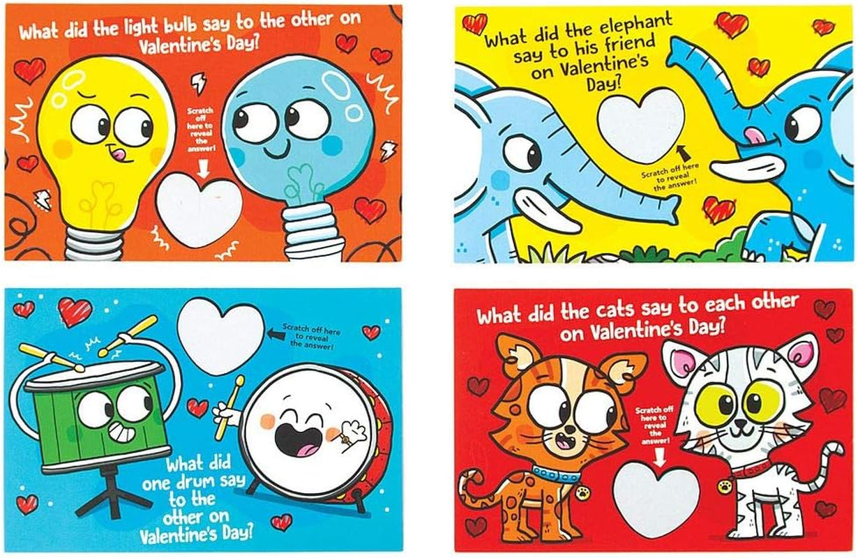 Silly Joke Scratch-Off 28 Card Super Valentine Exchange Pack for Kids