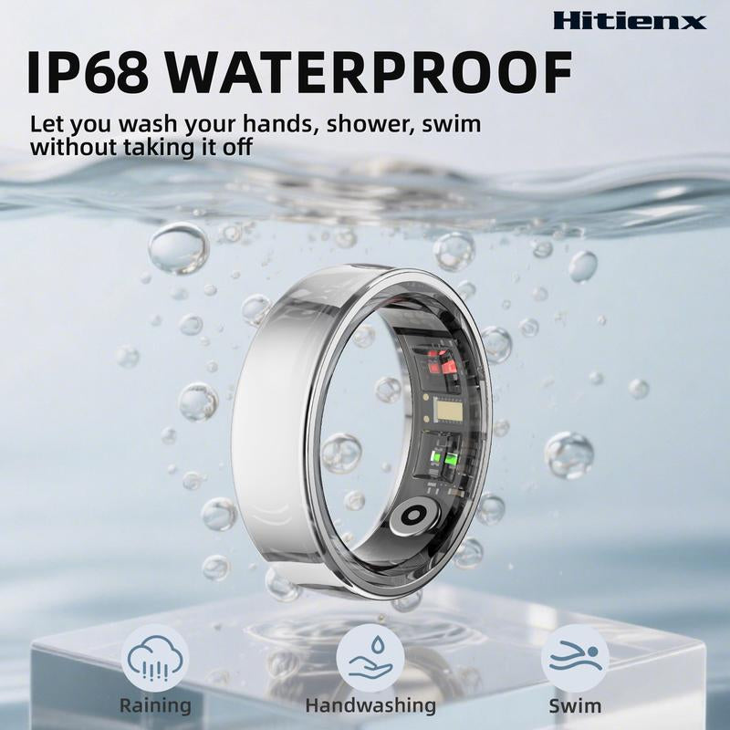 Smart Ring – Wellness Tracker with Heart Rate, Temperature Check, Sleep, Stress & Cycle Reminder Insights | Auto Activity Detection | Fitness Ring for Men & Women | No Subscription | Android & Ios Compatible