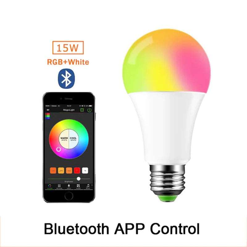 Color Changing RGB LED Bulb with IR Remote Control - 5W, 10W, 15W Options, 110V/220V, Memory Mode