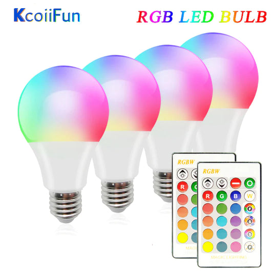 Color Changing RGB LED Bulb with IR Remote Control - 5W, 10W, 15W Options, 110V/220V, Memory Mode