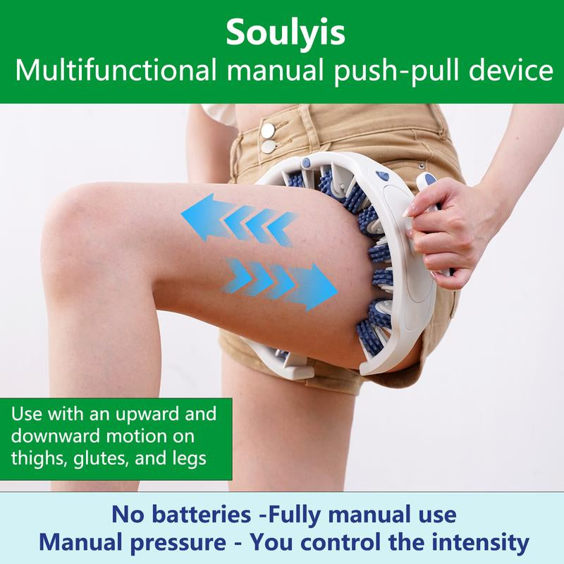 Soulyis Cellulite Manual Push-Pull Roller - Deep Tissue Pain Relief, Body Sculpting, Anti-Inflammation and Fast Recovery, Pilates Equipment & Yoga Gear & Massage & Fitness & Holiday Gifts
