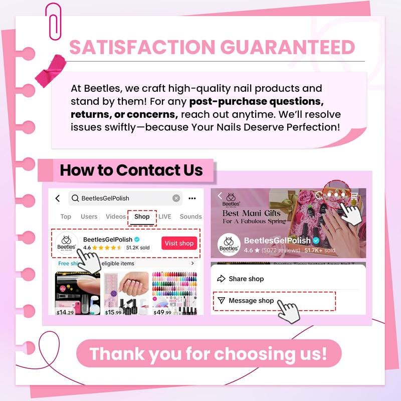 Beetles Tipex Nail Kit with Gel Polish, 192Pcs Tipex Nail Tips with 6 Colors Gel Polish Solid Nail Glue Base & Top Coat, Mini UV Lamp DIY Manicure Cutics Gift for Women Girls