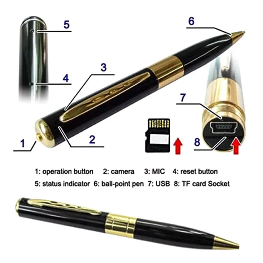 Mini Hidden Pen Camera - 1080P HD Pocket Audio Video Recorder for Ultimate Security