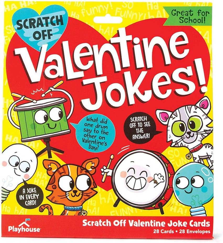 Silly Joke Scratch-Off 28 Card Super Valentine Exchange Pack for Kids