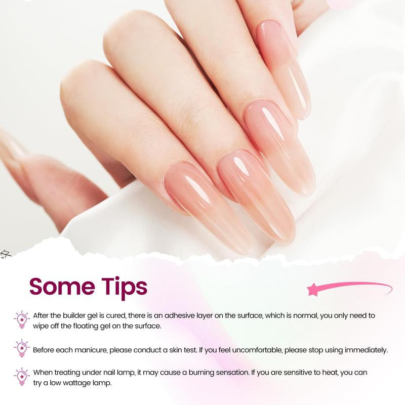 JODSONE Builder Gel Nail Kit with U V Light Base Top Coat 20 Colors High Shine Builder Gel and 100 PCS Extension Stickers