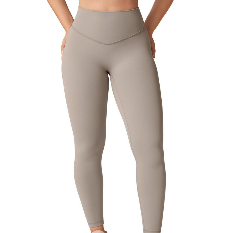 Hugcurve No Front Seam High Waisted Workout Leggings for Women Buttery Soft Yoga Pants Gym Athletic Tights - 25''