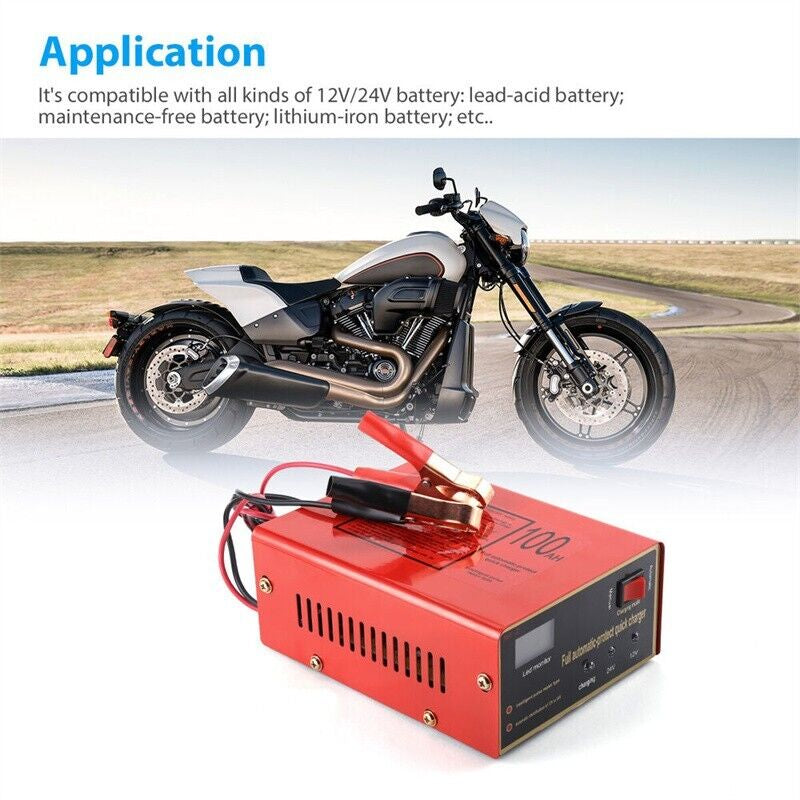 High-Performance 12V/24V 10A Maintenance-Free Battery Charger for Electric Cars - 140W Output