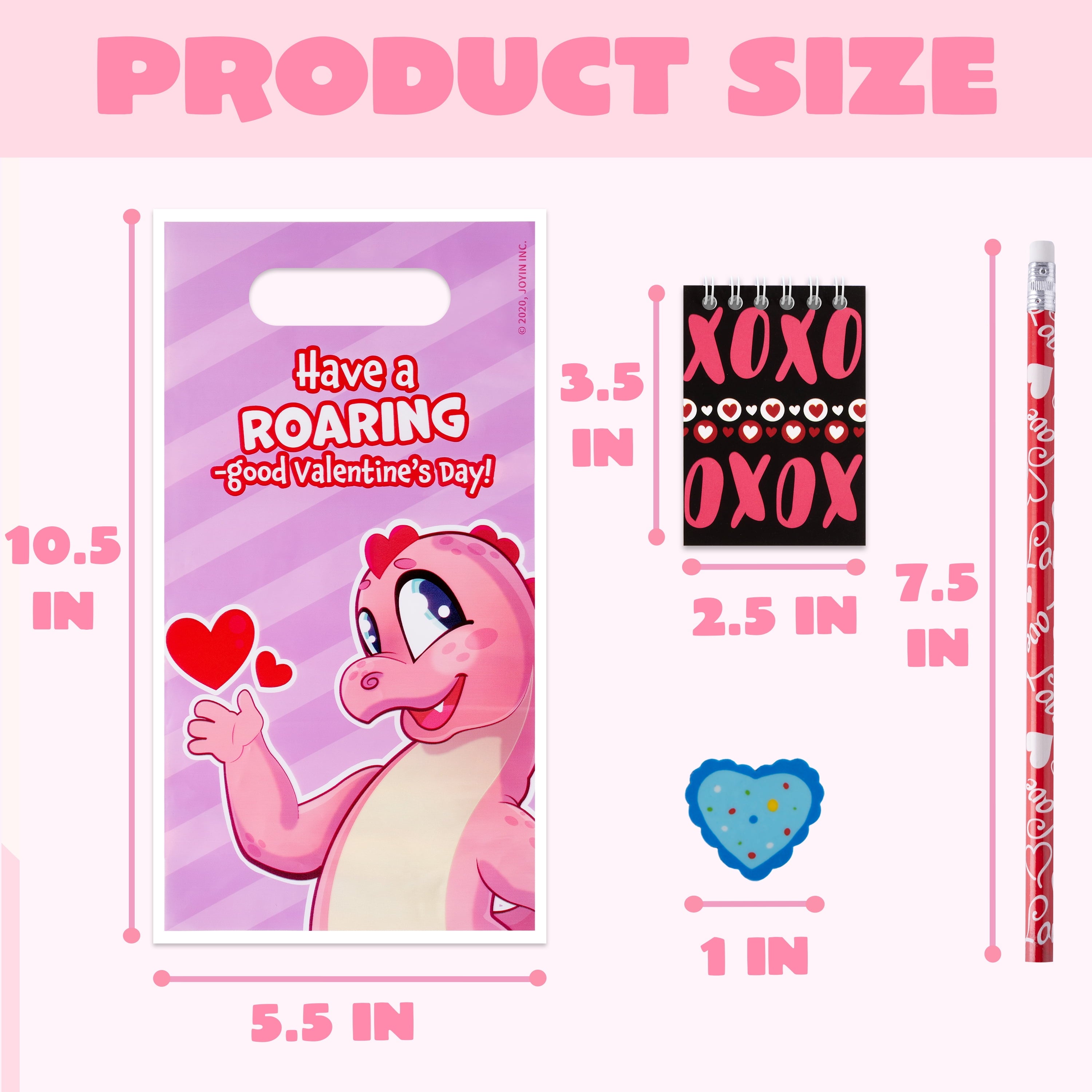 96 Pcs Valentines Gift Sets for Kids,Valentines Goodie Bag Stuffers,Assorted Stationery Set with Valentines Bags for Kids Classroom Exchange, Valentines Party Favors Treats