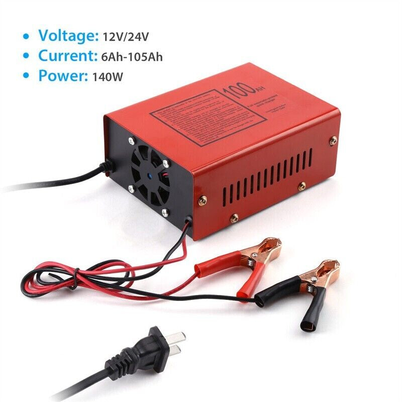 High-Performance 12V/24V 10A Maintenance-Free Battery Charger for Electric Cars - 140W Output