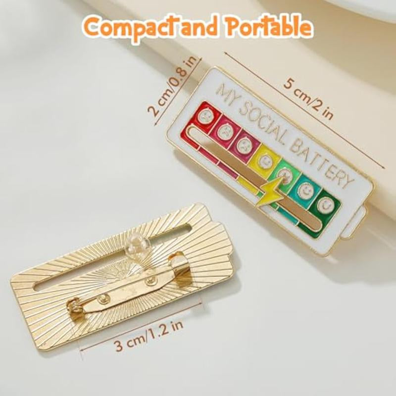 Social Battery Pin - Slider Pins for Introverts, Funny Interactive Mood Pins for Jackets & Backpacks - Novelty Cowboy Accessories for Men, Cute Gifts for Girlfriend, Wife, Her [Novelty Accessories]