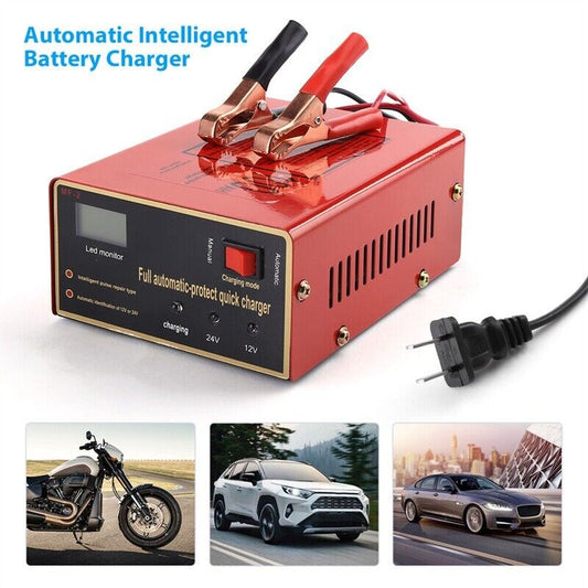 High-Performance 12V/24V 10A Maintenance-Free Battery Charger for Electric Cars - 140W Output