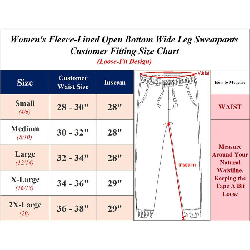 Women'S Multi Pack Heavyweight Wide Leg Loose-Fit Fleece Sweatpants (S-2XL)