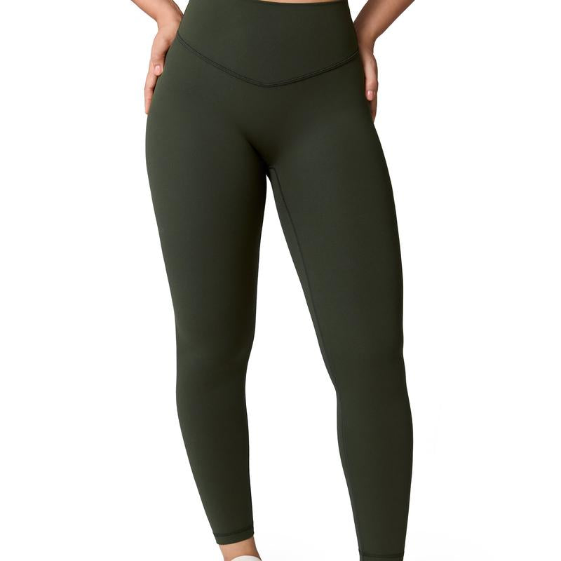 Hugcurve No Front Seam High Waisted Workout Leggings for Women Buttery Soft Yoga Pants Gym Athletic Tights - 25''