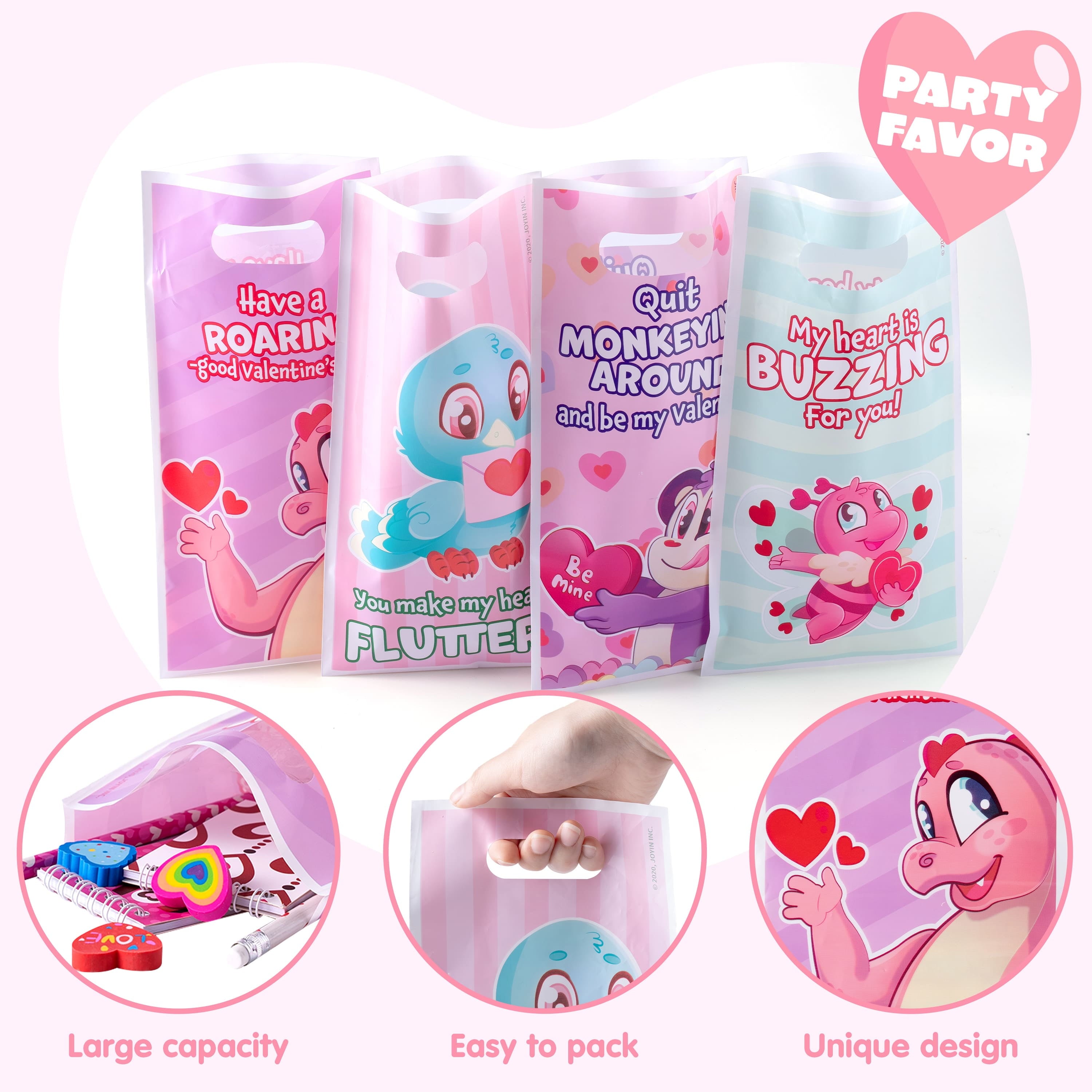 96 Pcs Valentines Gift Sets for Kids,Valentines Goodie Bag Stuffers,Assorted Stationery Set with Valentines Bags for Kids Classroom Exchange, Valentines Party Favors Treats