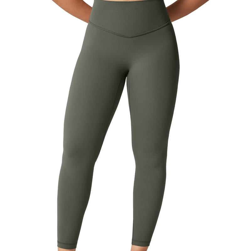 Hugcurve No Front Seam High Waisted Workout Leggings for Women Buttery Soft Yoga Pants Gym Athletic Tights - 25''