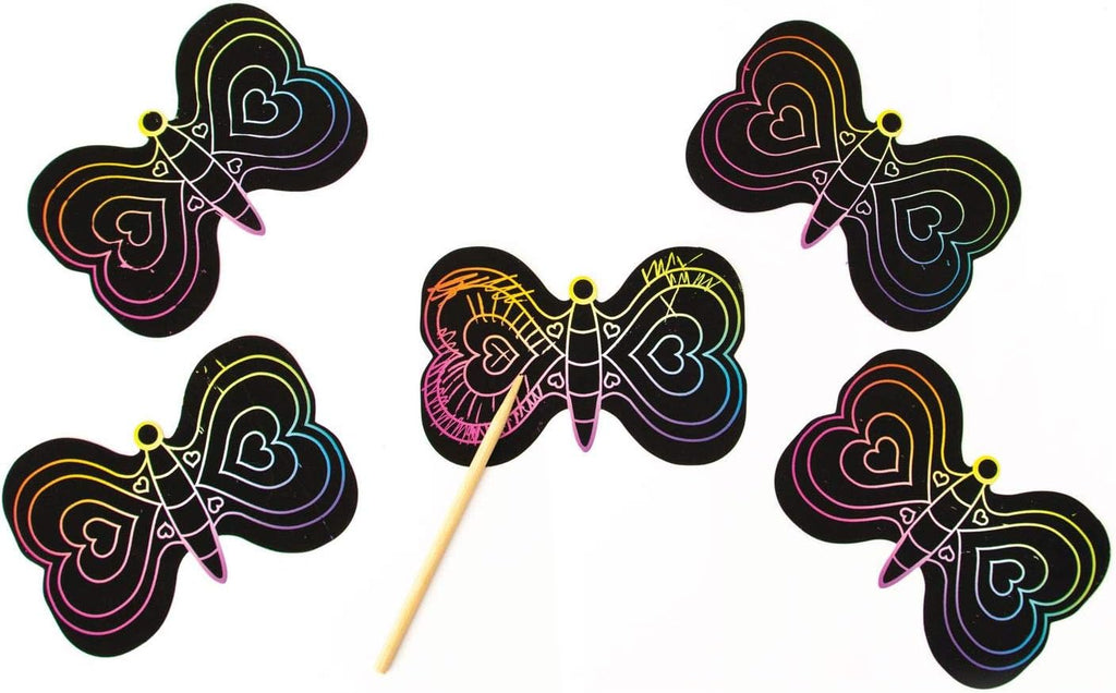 Scratch Art Butterfly 28 Card Super Valentine Exchange Pack for Kids