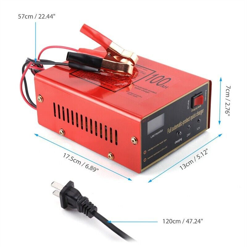High-Performance 12V/24V 10A Maintenance-Free Battery Charger for Electric Cars - 140W Output