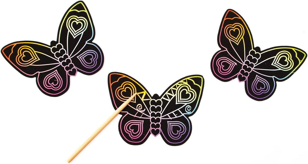 Scratch Art Butterfly 28 Card Super Valentine Exchange Pack for Kids