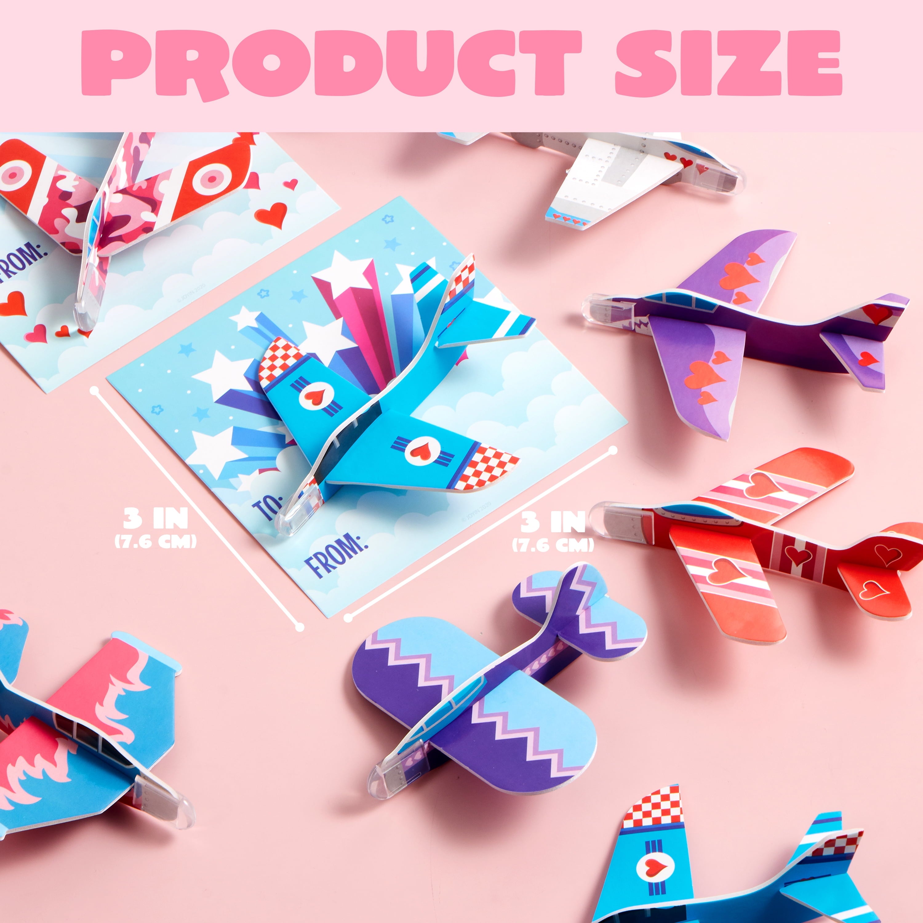 35 Packs Valentines Day Gifts Cards with Foam Airplane for Kids Valentine Exchange Cards Toddle Boys Valentines School Classroom Favors