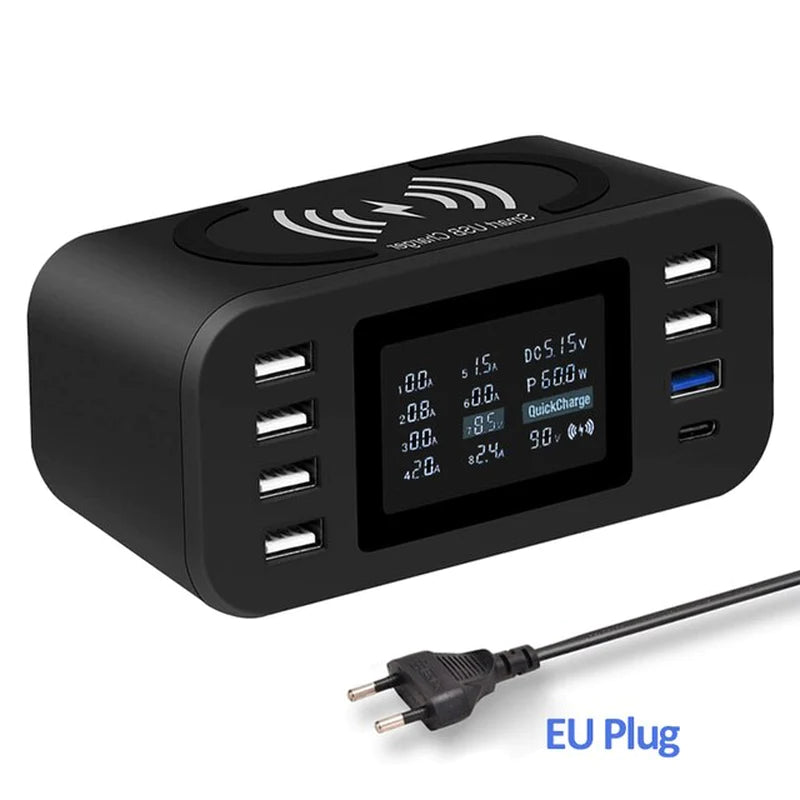 Ultra-Fast Qi Wireless Charger 60W - Quick Charge 3.0 Station for Samsung S9, S8, Mi, Nexus, LG, Sony, Moto, Nokia