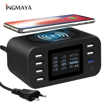 Ultra-Fast Qi Wireless Charger 60W - Quick Charge 3.0 Station for Samsung S9, S8, Mi, Nexus, LG, Sony, Moto, Nokia