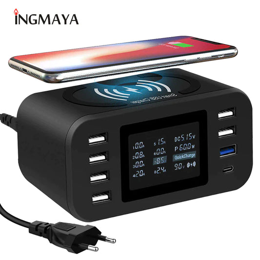 Ultra-Fast Qi Wireless Charger 60W - Quick Charge 3.0 Station for Samsung S9, S8, Mi, Nexus, LG, Sony, Moto, Nokia