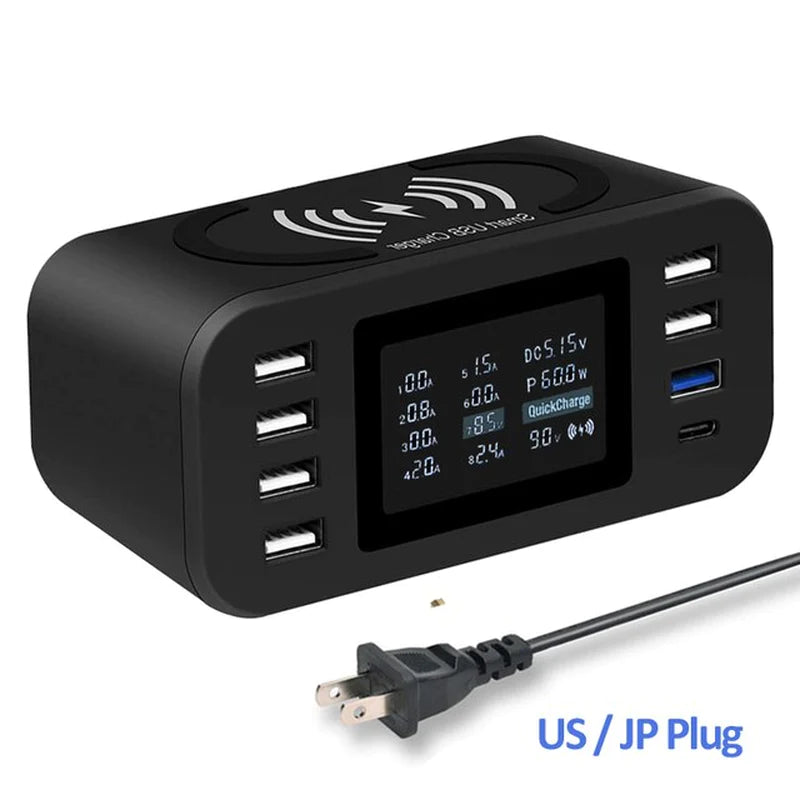 Ultra-Fast Qi Wireless Charger 60W - Quick Charge 3.0 Station for Samsung S9, S8, Mi, Nexus, LG, Sony, Moto, Nokia