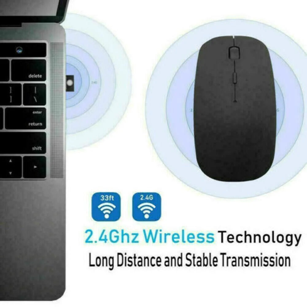2.4GHz Wireless Optical Mouse for Apple Mac, MacBook Pro, Air & PC - Sleek and Stylish Design